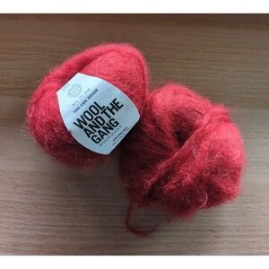 Lot Of 2 Wool and the Gang Take Care Mohair Yarn Skeins Lipstick Red Super Soft